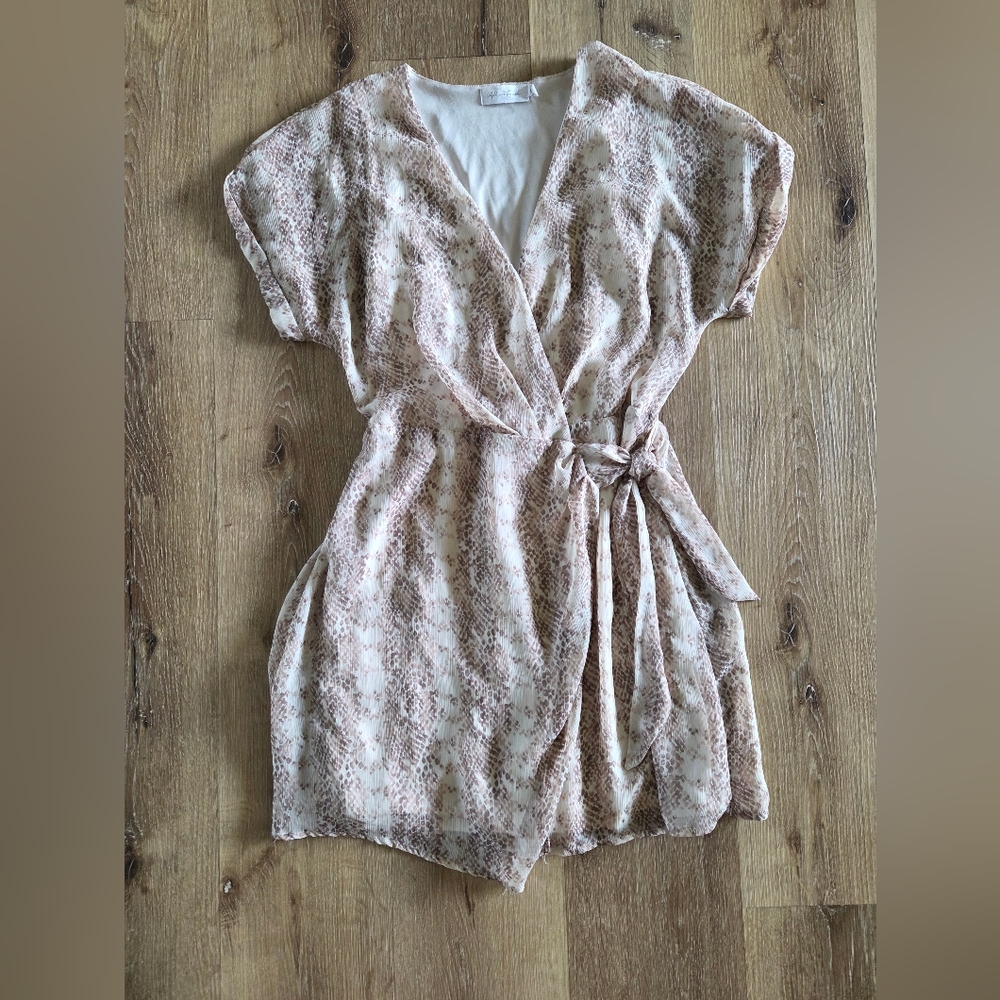All in Favor Cream and Brown Blouse